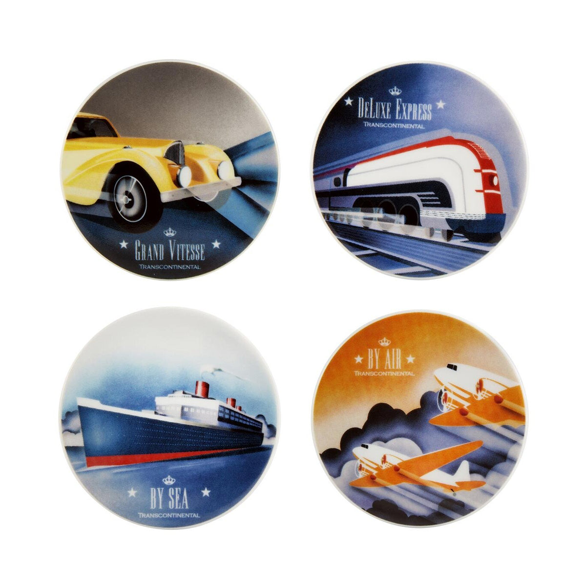 Vista Alegre Transcontinental Set of 4 Coasters on a white background