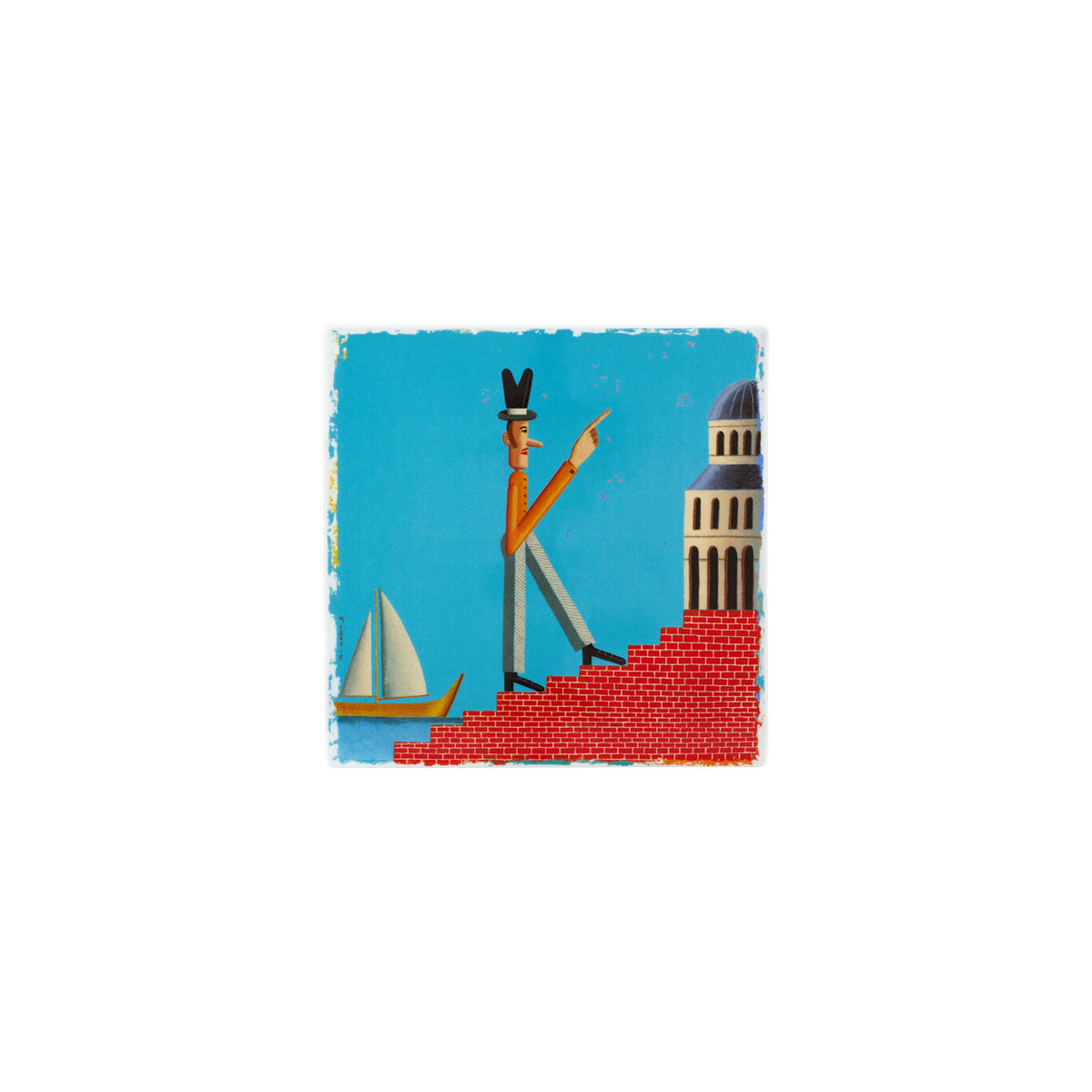 Vista Alegre Vida Alegre Porcelain Plaque Letter K on a white background