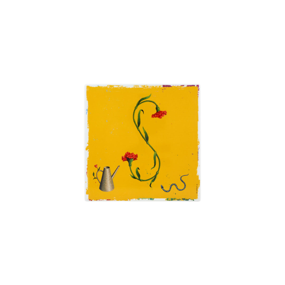 Vista Alegre Vida Alegre Porcelain Plaque Letter S on a white background
