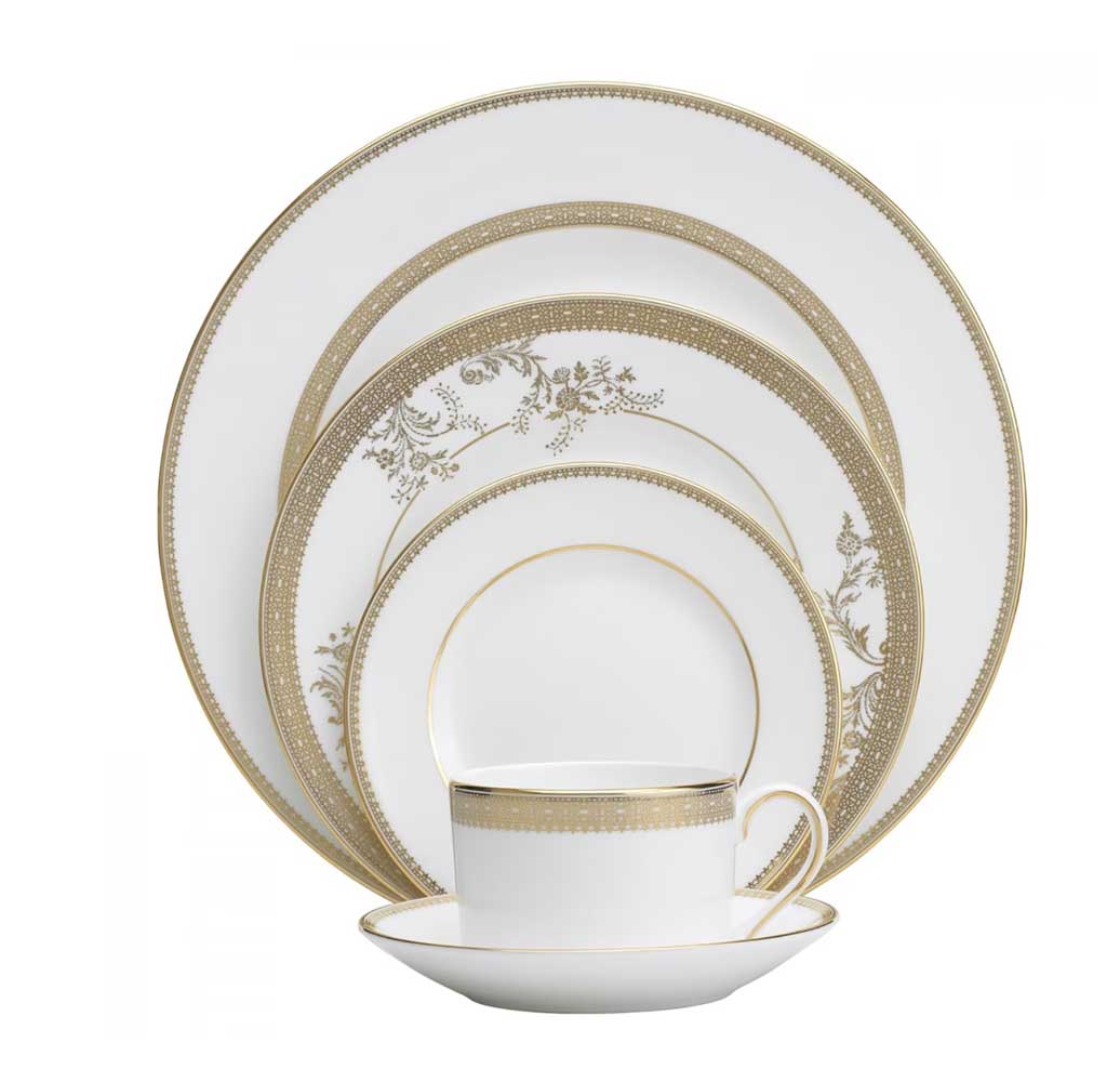 Wedgewood Vera Wang Lace Gold 5-piece place setting