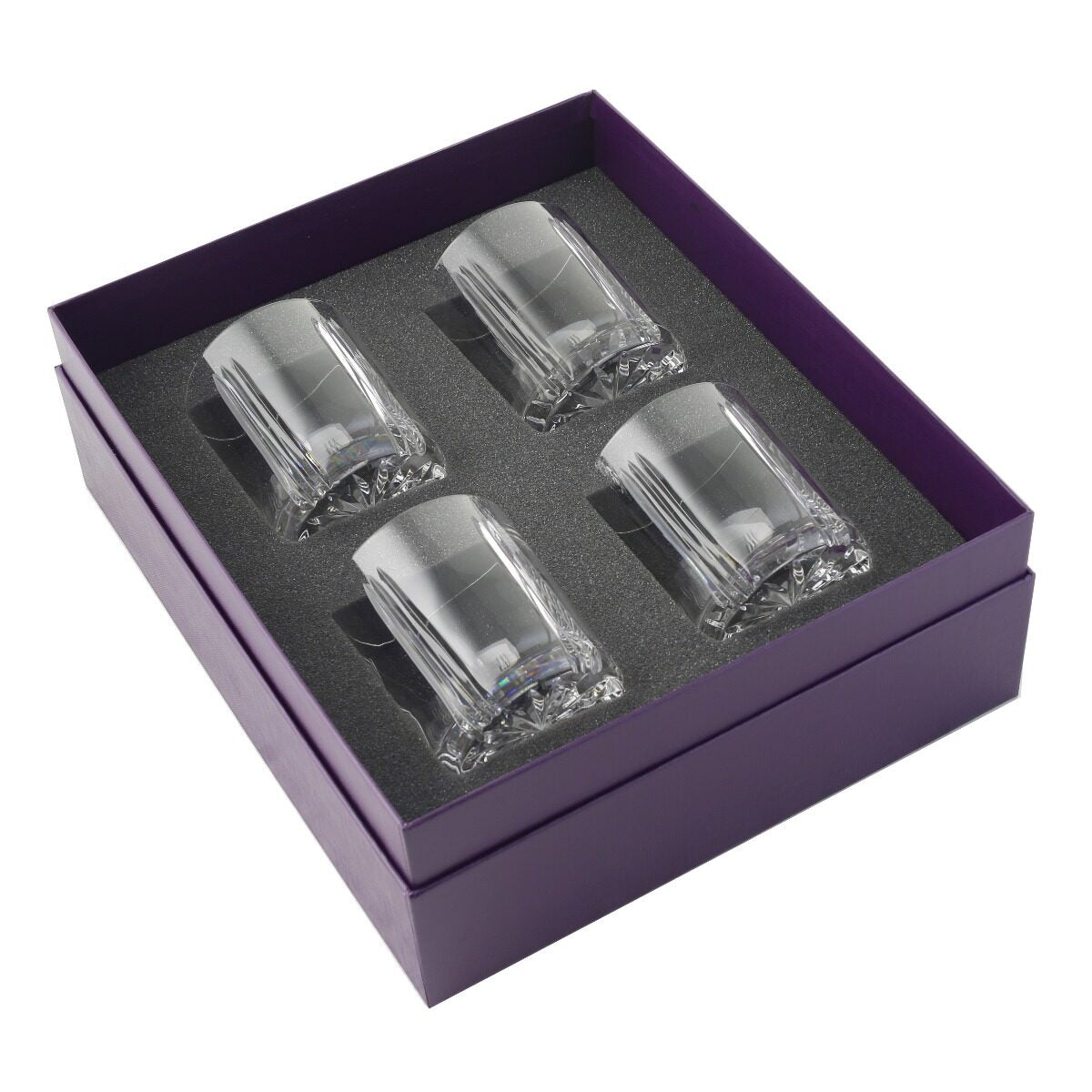 William Yeoward Adele Gift Set of 4 DOF Tumblers, handmade crystal, on a white background