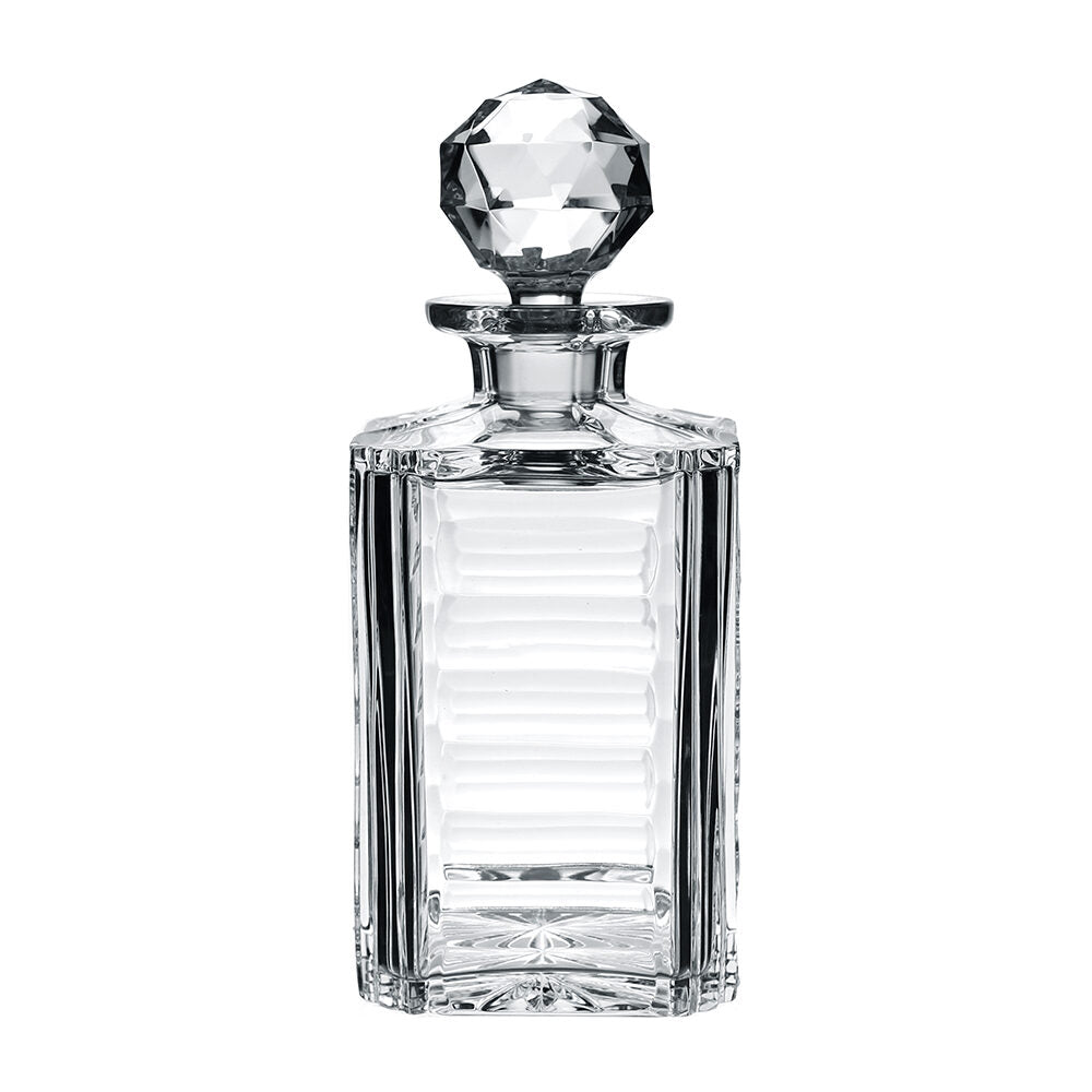 William Yeoward Adele Gift Boxed Square Decanter, handmade crystal, on a white background