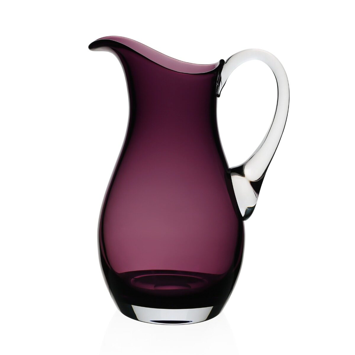 William Yeoward Amethyst Pitcher 3 Pint in Amethyst, handmade crystal, on a white background