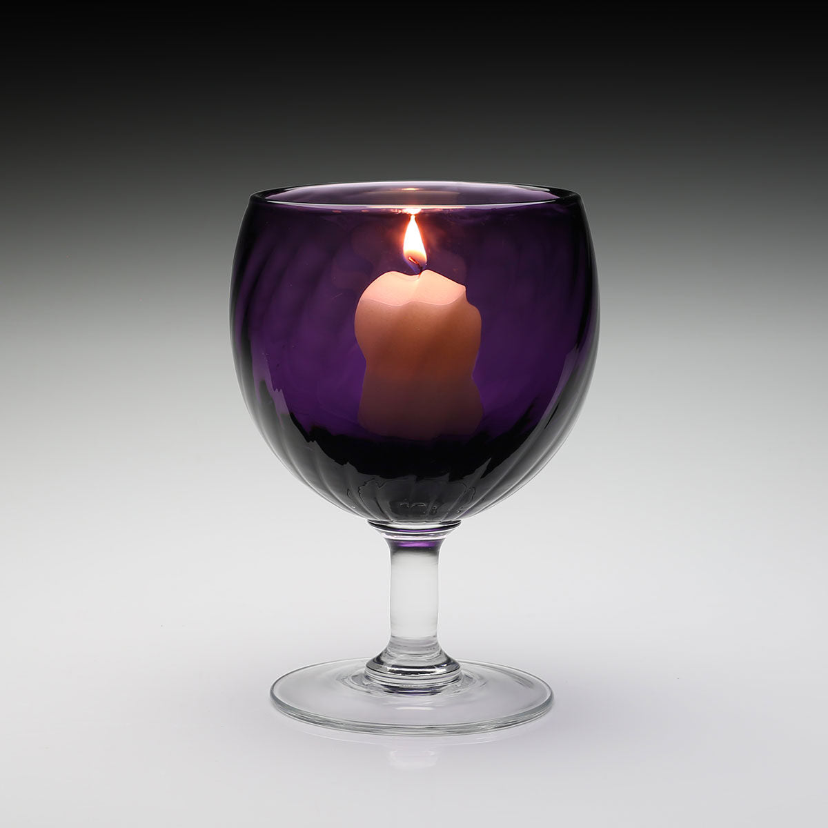 William Yeoward Amethyst Table Lamp & Candle in Amethyst, handmade crystal, detail view