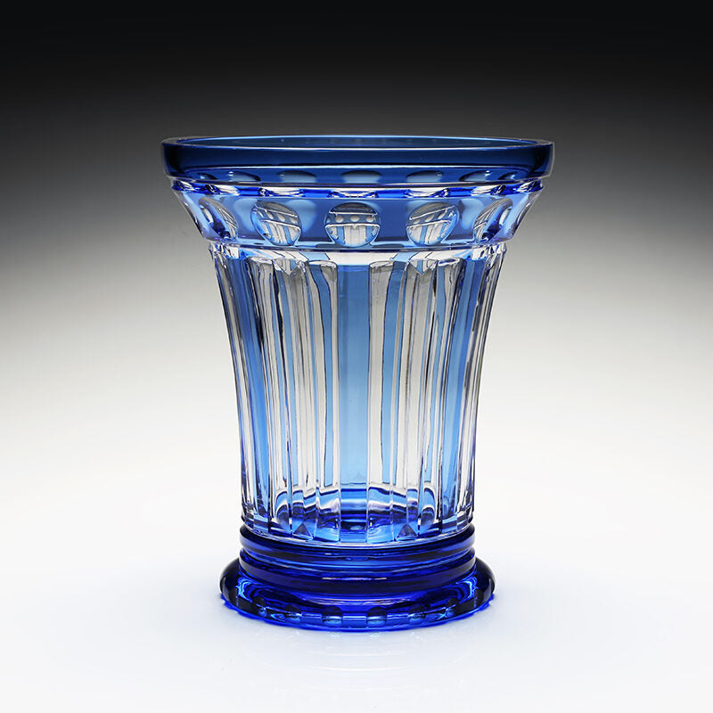 William Yeoward Azzura Pedestal Vase 11½" / 29cm - Limited Edition in Blue, handmade crystal, detail view