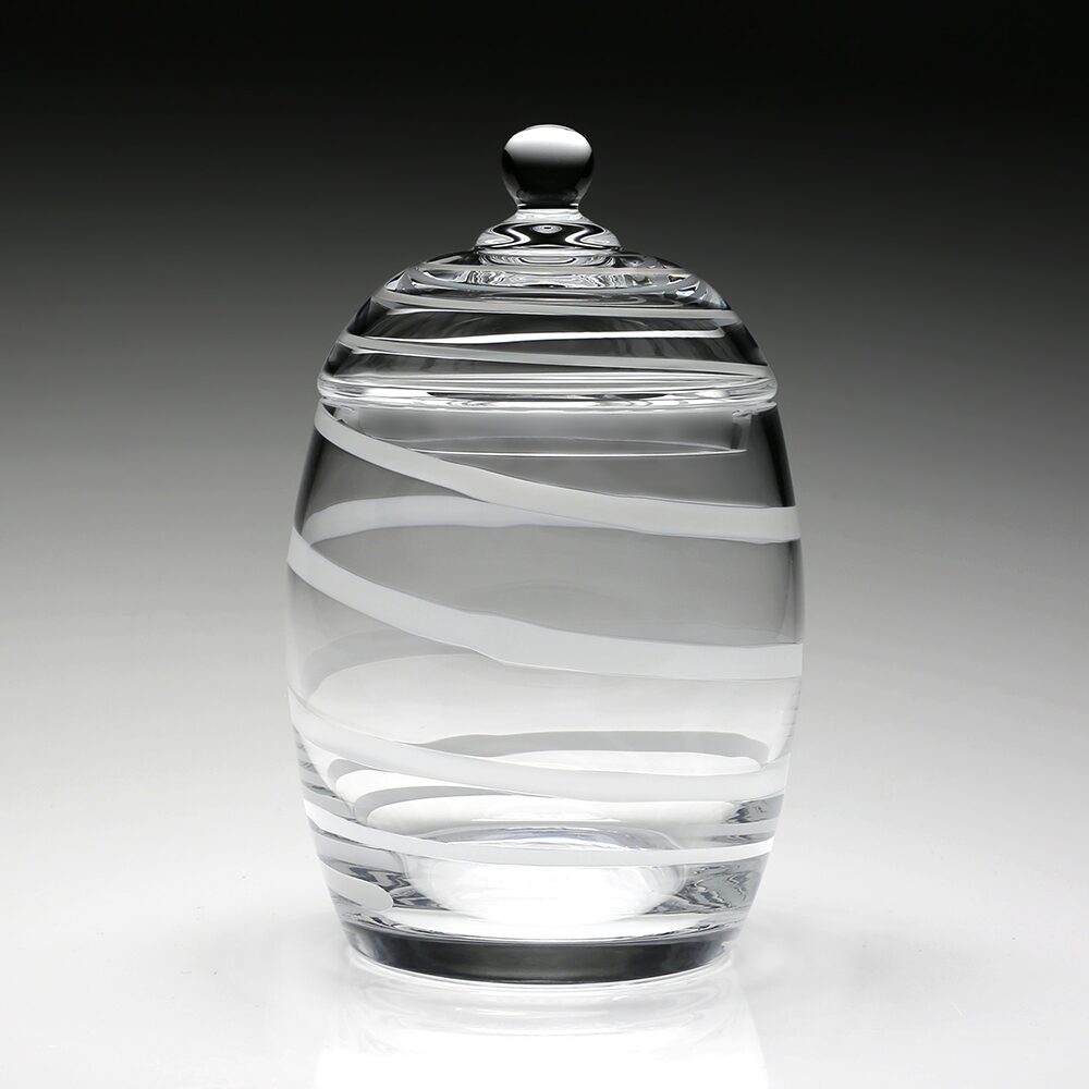 William Yeoward Bella Bianca Candy Jar in White, handmade crystal, detail view