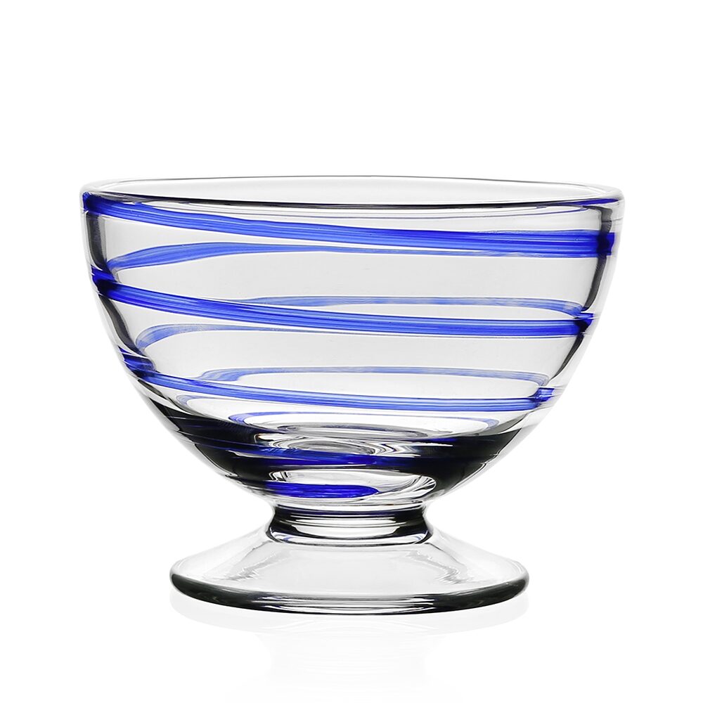 William Yeoward Bella Blue Nut Bowl in Blue, handmade crystal, on a white background