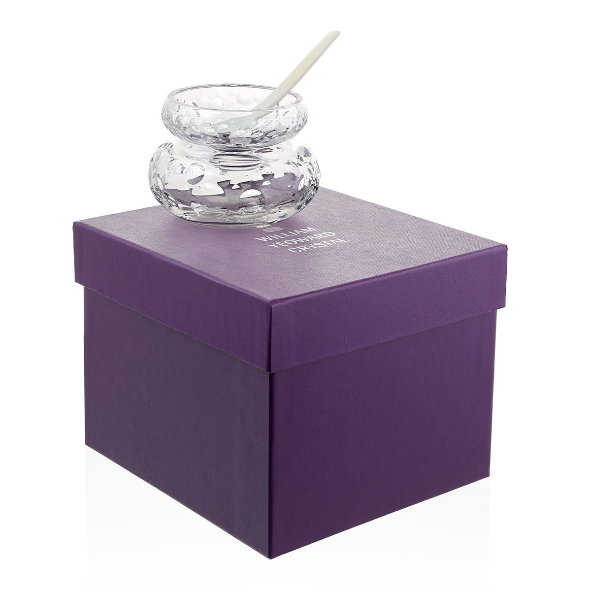 William Yeoward Caprice Caviar Server for 2 with Spoon, handmade crystal, detail view
