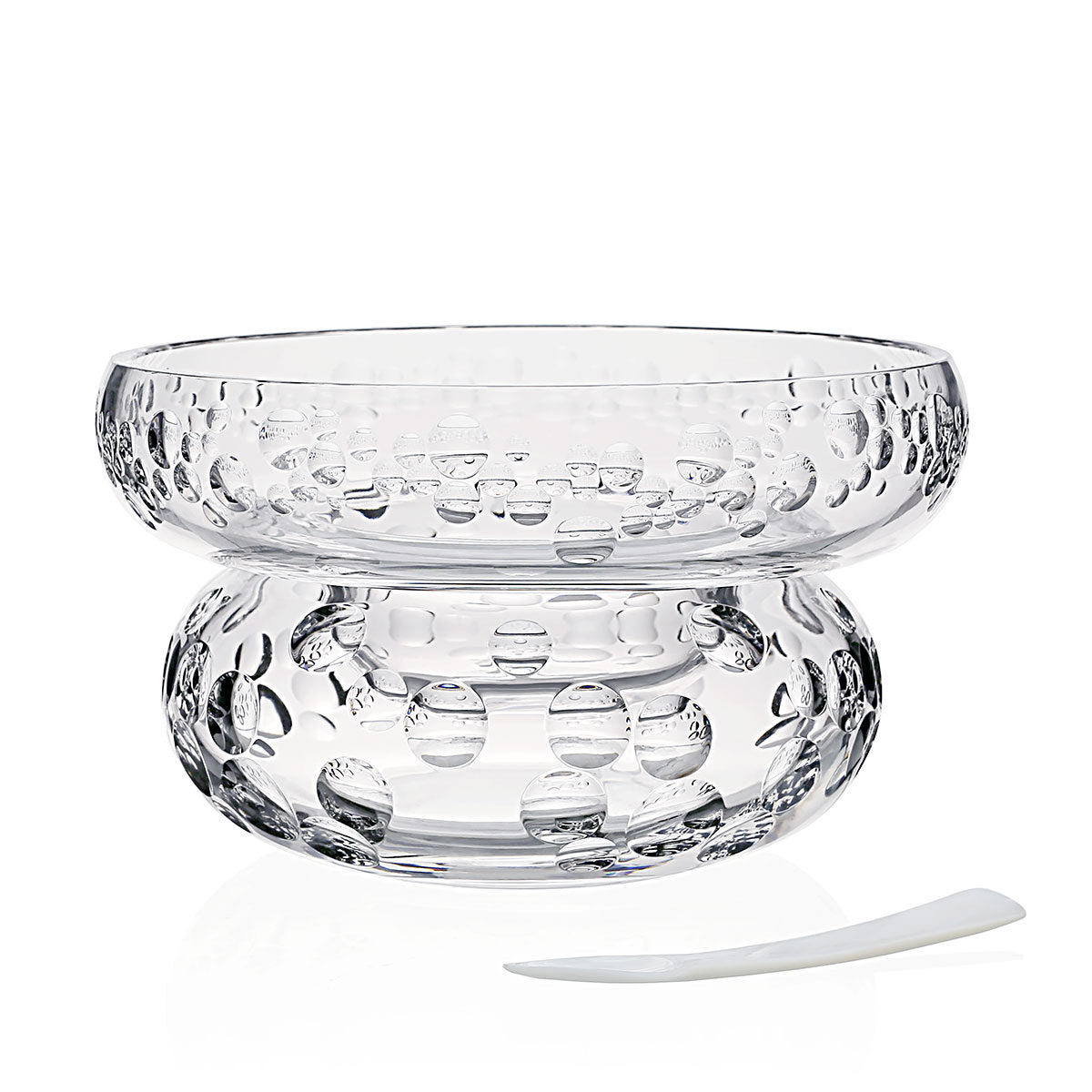William Yeoward Caprice Caviar Server & Spoon, handmade crystal, on a white background