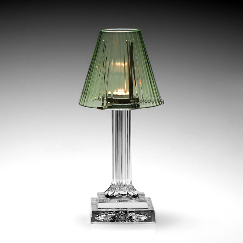 William Yeoward Carmen Candle Lamp Green 12" / 30.5cm in Green, handmade crystal, detail view