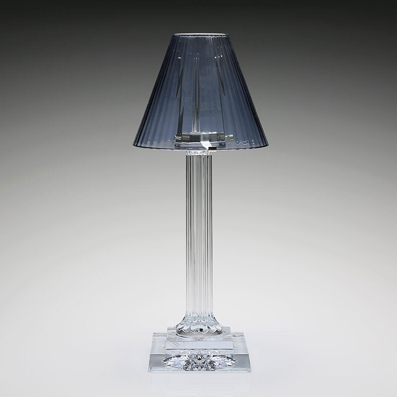 William Yeoward Carmen Candle Lamp Ocean Blue 16" / 40.5cm in Blue, handmade crystal, detail view