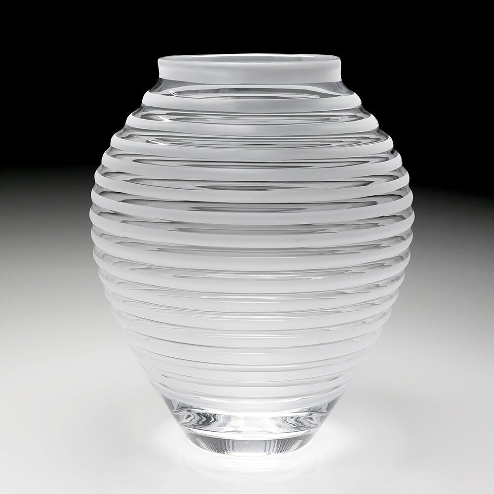 William Yeoward Circe Vase Frost 16" / 40.5cm in White, handmade crystal, detail view