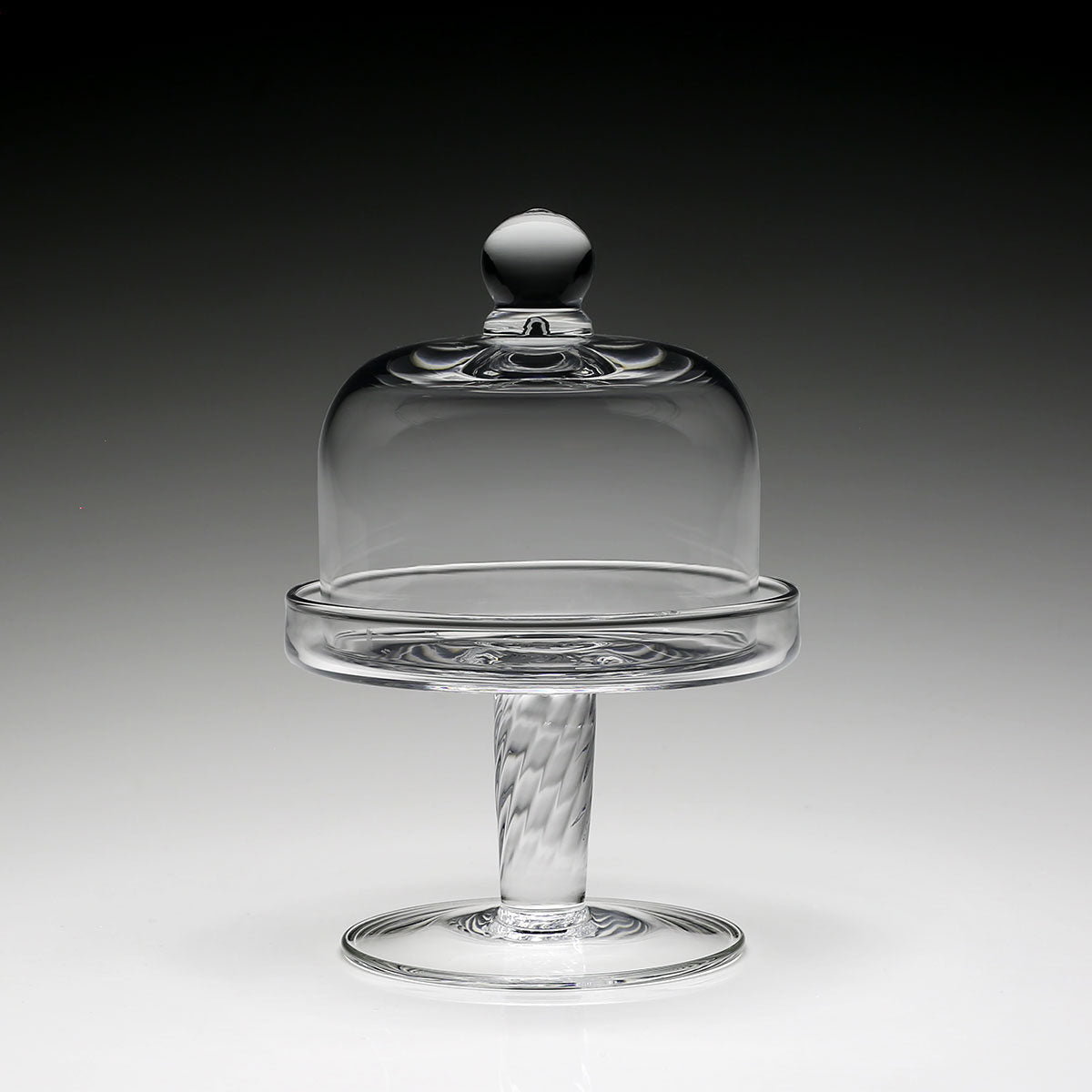 William Yeoward Classic Cake Dome & Stand 5"/ 125mm, handmade crystal, detail view
