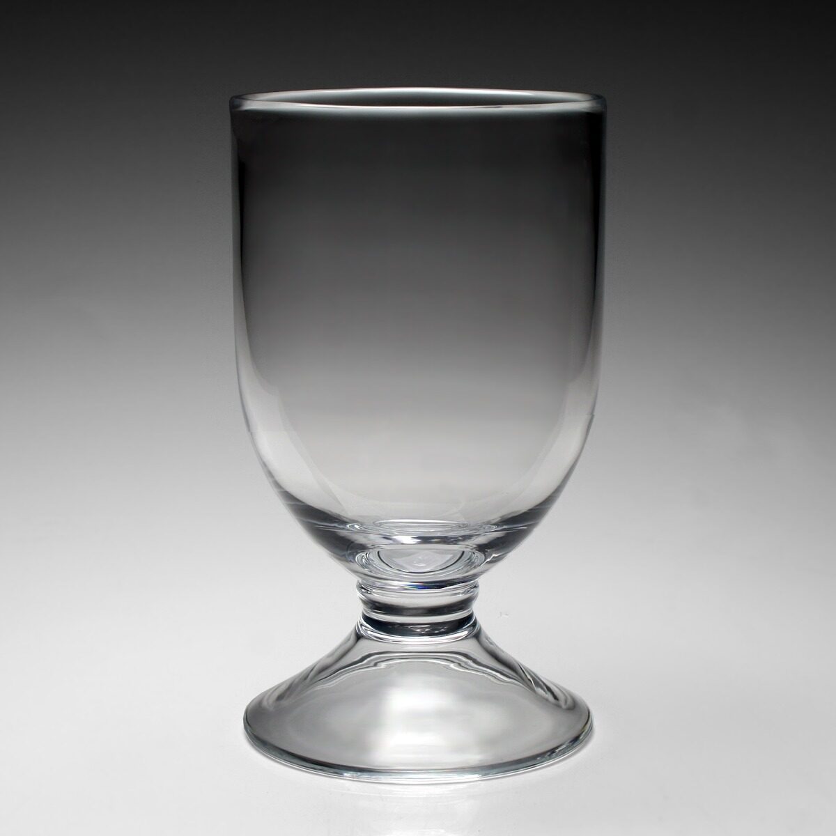 William Yeoward Classic Footed Hurricane 11" / 28cm with Candle, handmade crystal, on a white background