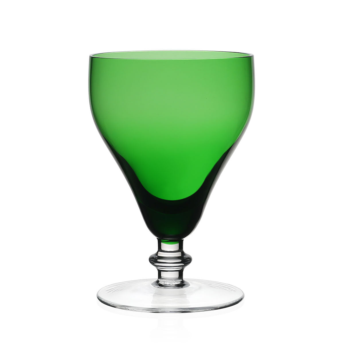 William Yeoward Classic Goblet Forest in Forest Green, handmade crystal, on a white background