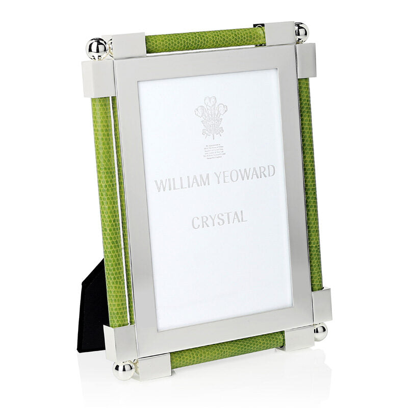 William Yeoward Classic Shagreen Lime Green 4" x 6", photo frame, detail view
