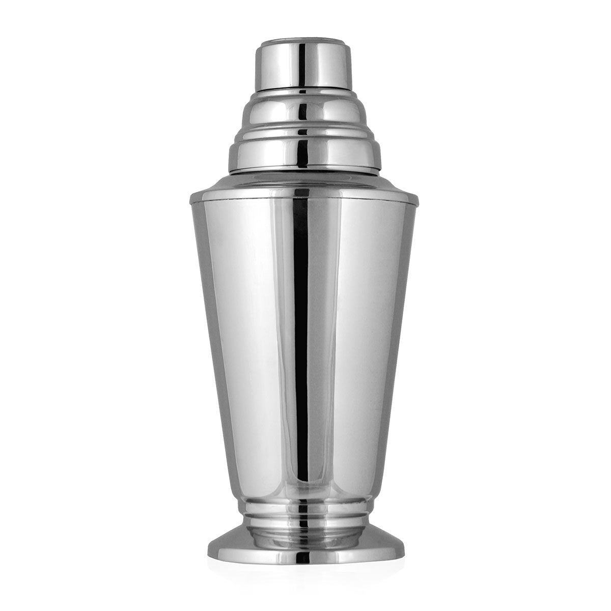William Yeoward Cocktail Shaker Nickel Plate 9½" / 24cm, handmade crystal, on a white background