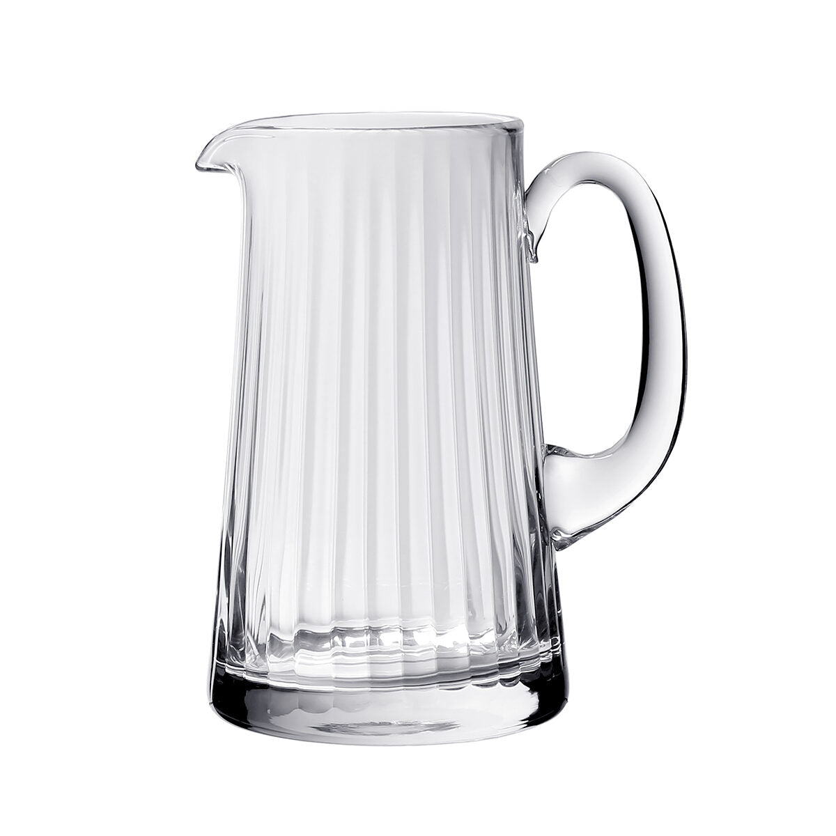 William Yeoward Corinne Pitcher, handmade crystal, on a white background