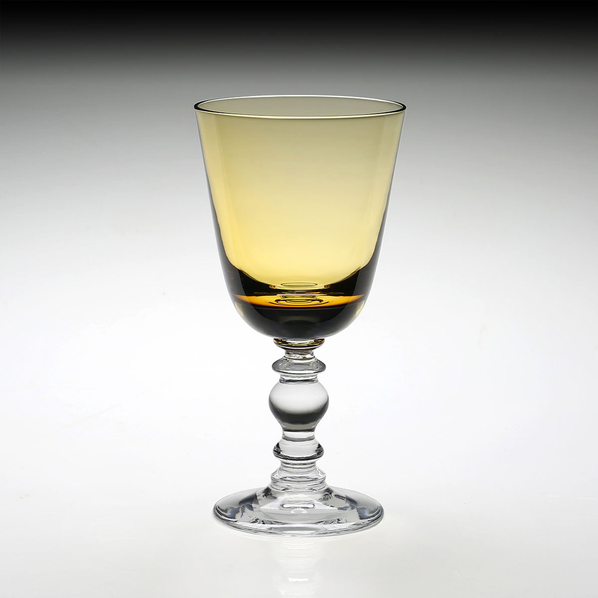 William Yeoward Fanny Goblet Amber in Amber, handmade crystal, detail view