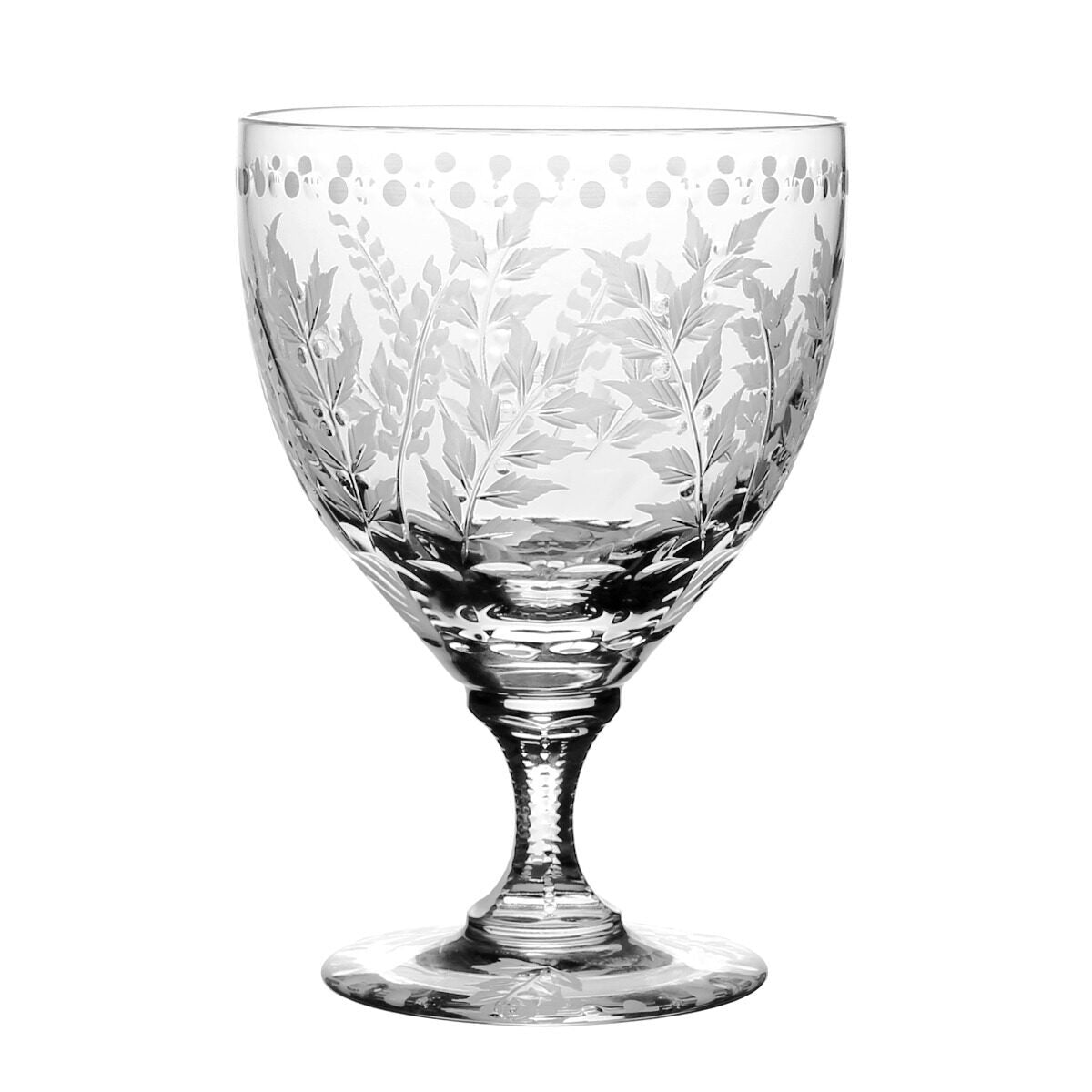 William Yeoward Fern Large Wine, handmade crystal, on a white background