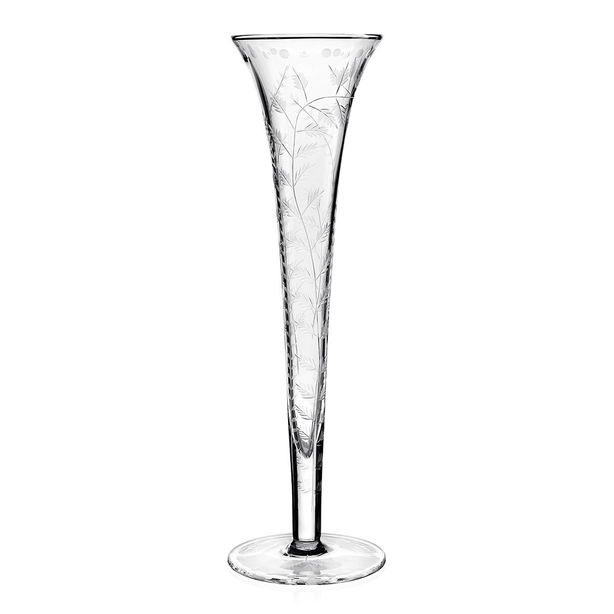 William Yeoward Fern Lily Vase 19"/ 48cm, handmade crystal, on a white background