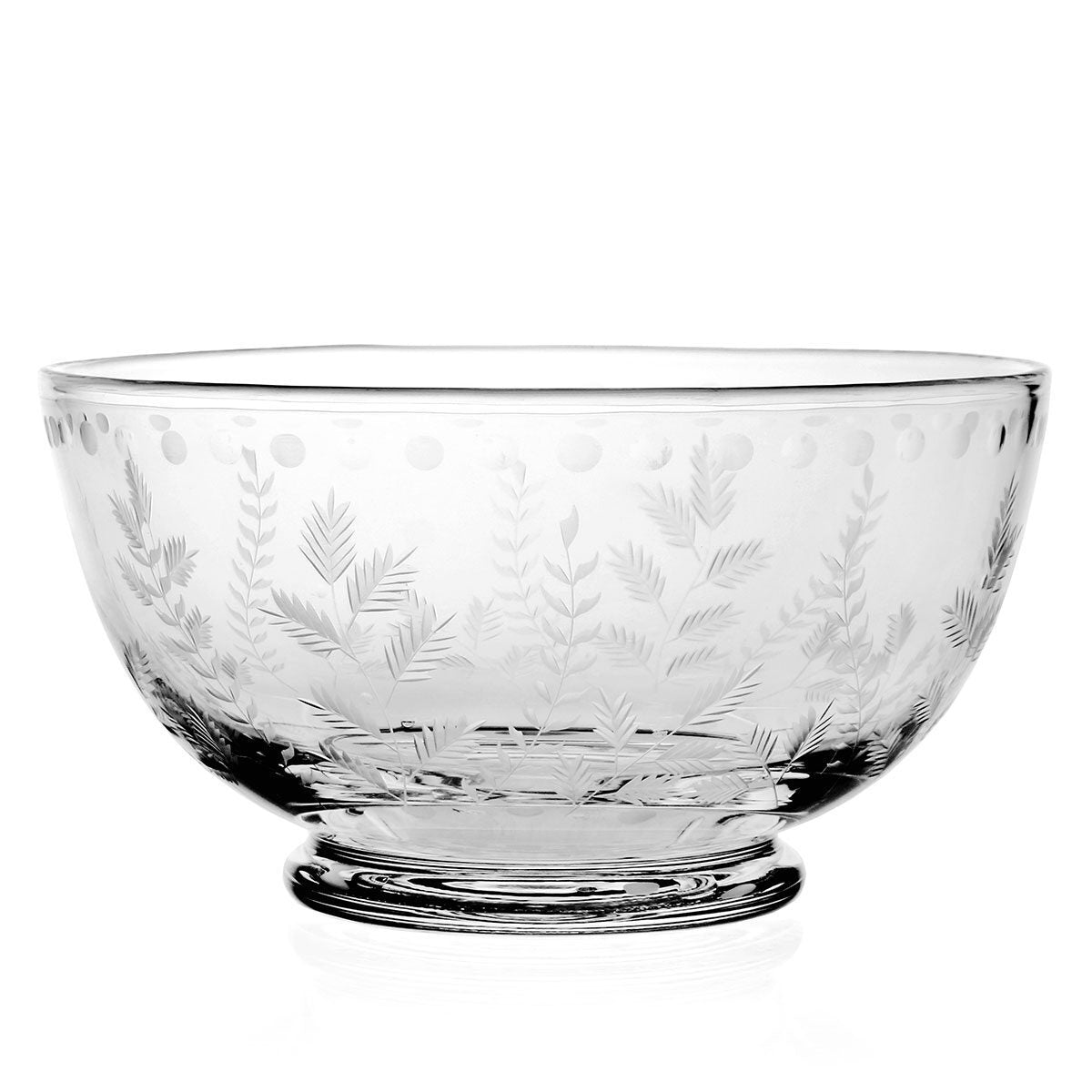 William Yeoward Fern Salad Bowl 9¼" / 234mm, handmade crystal, on a white background