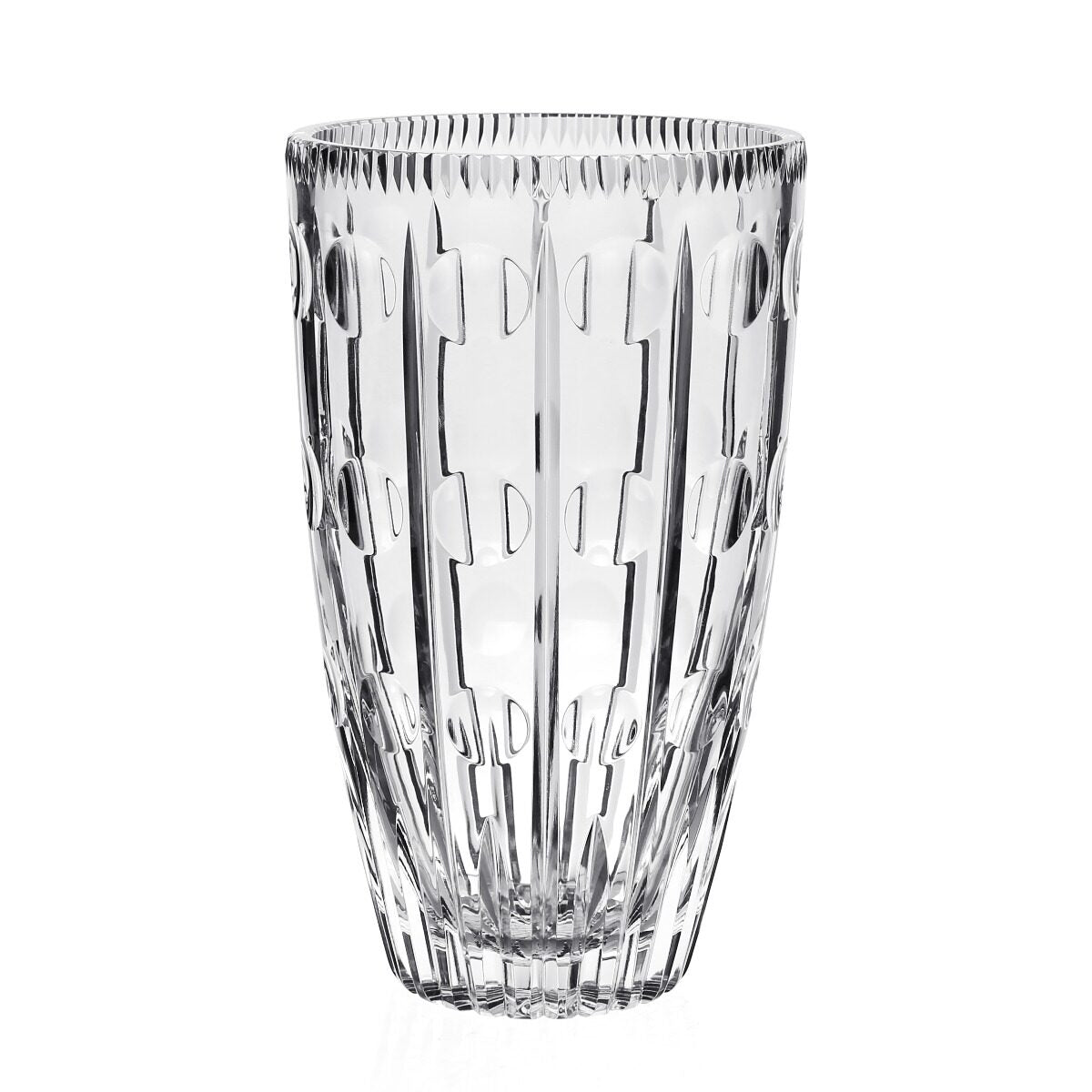 William Yeoward Harlequine Flower Vase 11" / 28cm, handmade crystal, on a white background