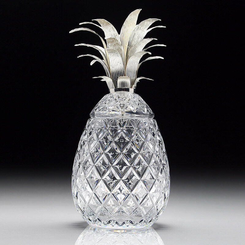 William Yeoward Isadora Pineapple Centrepiece 11" Silver, handmade crystal, detail view