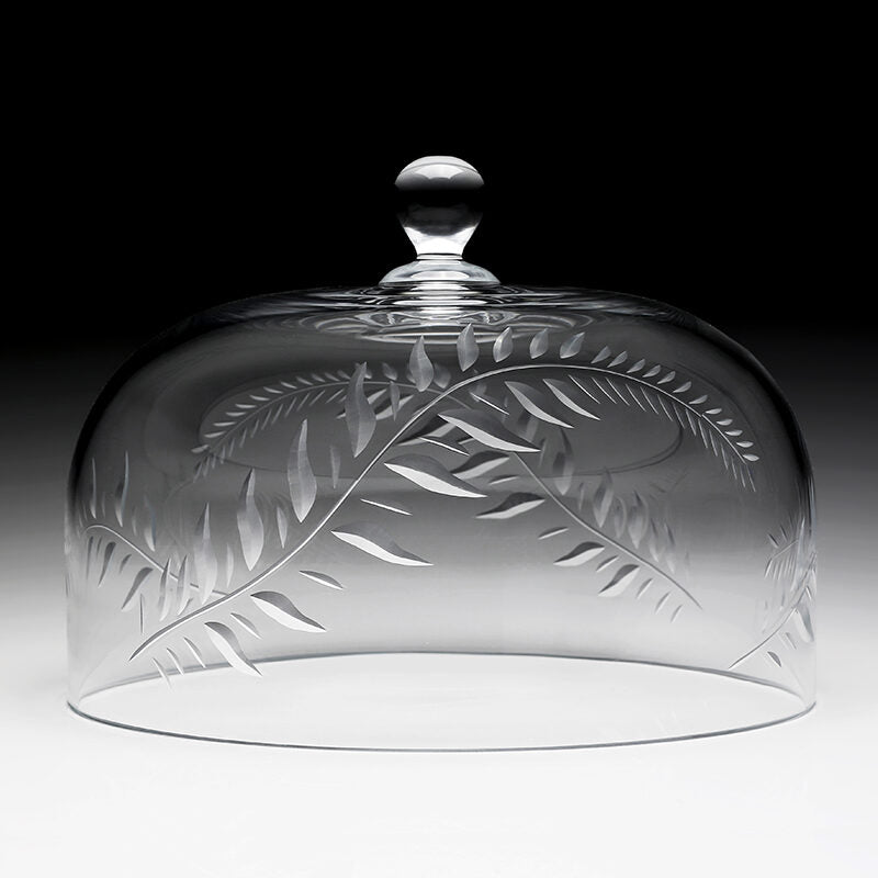 William Yeoward Jasmine Cake Dome, handmade crystal, detail view