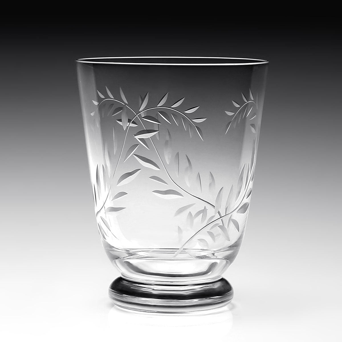 William Yeoward Jasmine Footed Old Fashioned Tumbler, handmade crystal, detail view