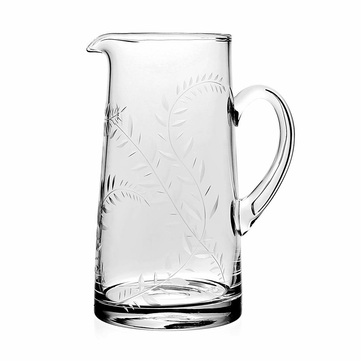 William Yeoward Jasmine Gallon Pitcher, handmade crystal, on a white background