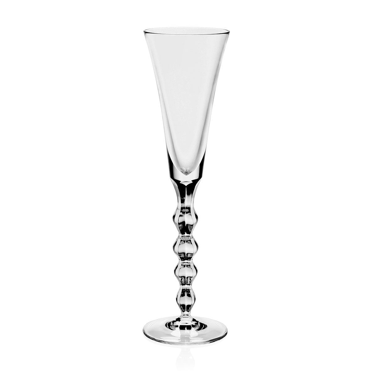 William Yeoward Lally Champagne Flute, handmade crystal, on a white background