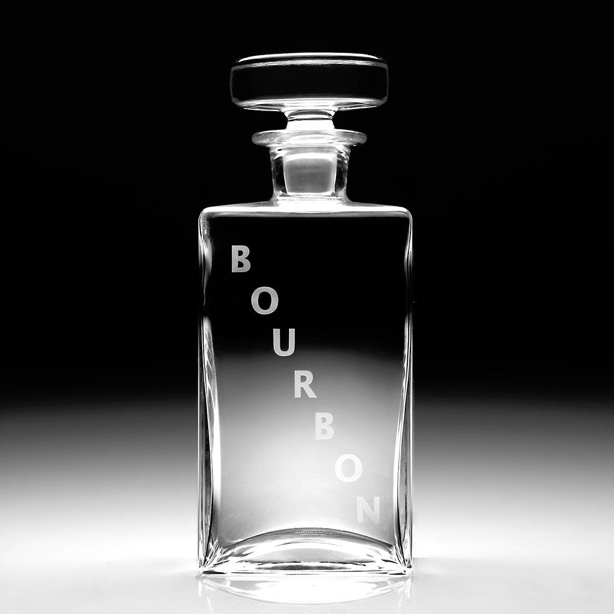 William Yeoward Lillian Square Decanter - BOURBON, handmade crystal, detail view