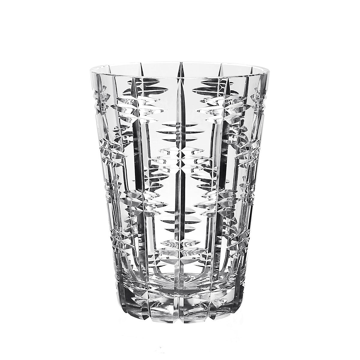 William Yeoward Marlowe Straight Vase 10" / 25.5cm, handmade crystal, on a white background