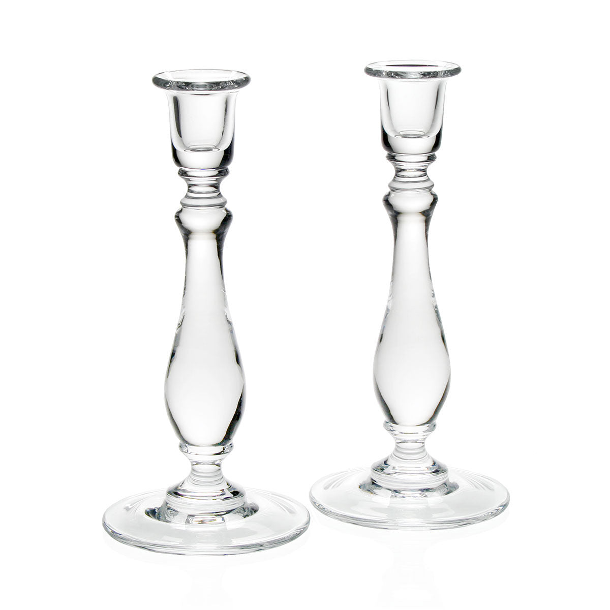 William Yeoward Meryl Pair of Candlesticks 10" / 25.5cm, handmade crystal, on a white background