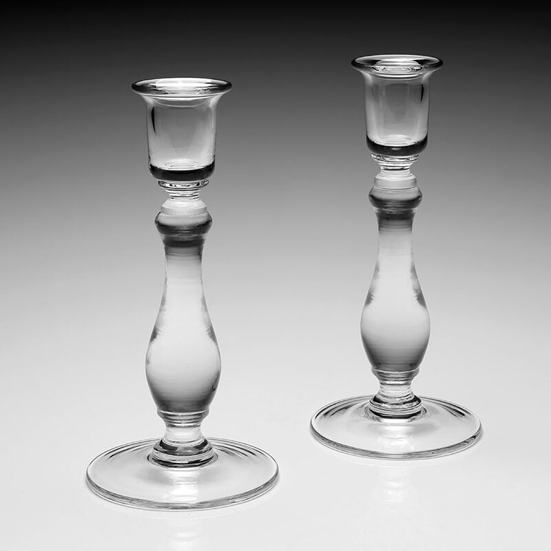 William Yeoward Meryl Pair of Candlesticks 8" / 210mm, handmade crystal, detail view