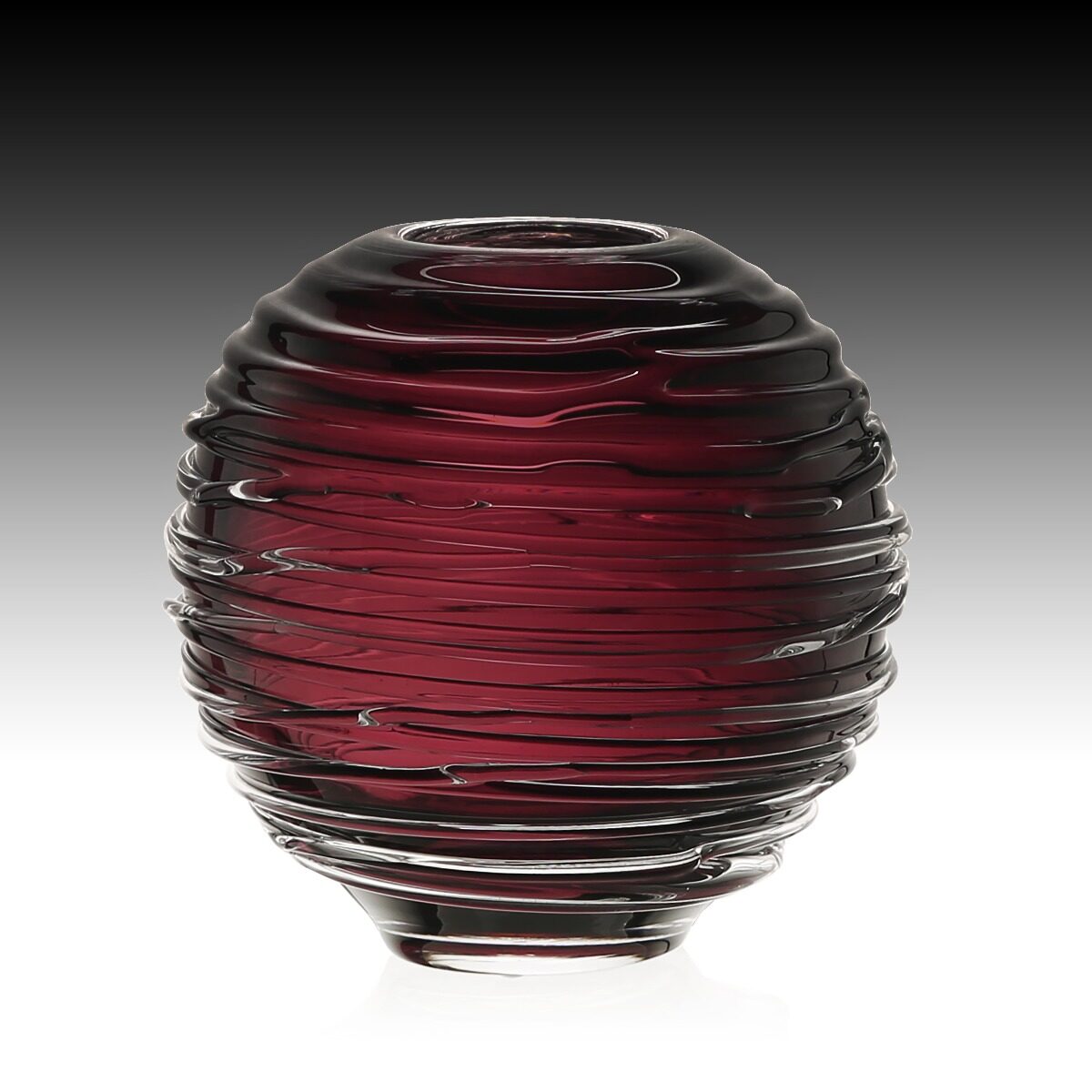 William Yeoward Miranda Globe Vase Heliotrope 4" / 10cm in Amethyst, handmade crystal, detail view