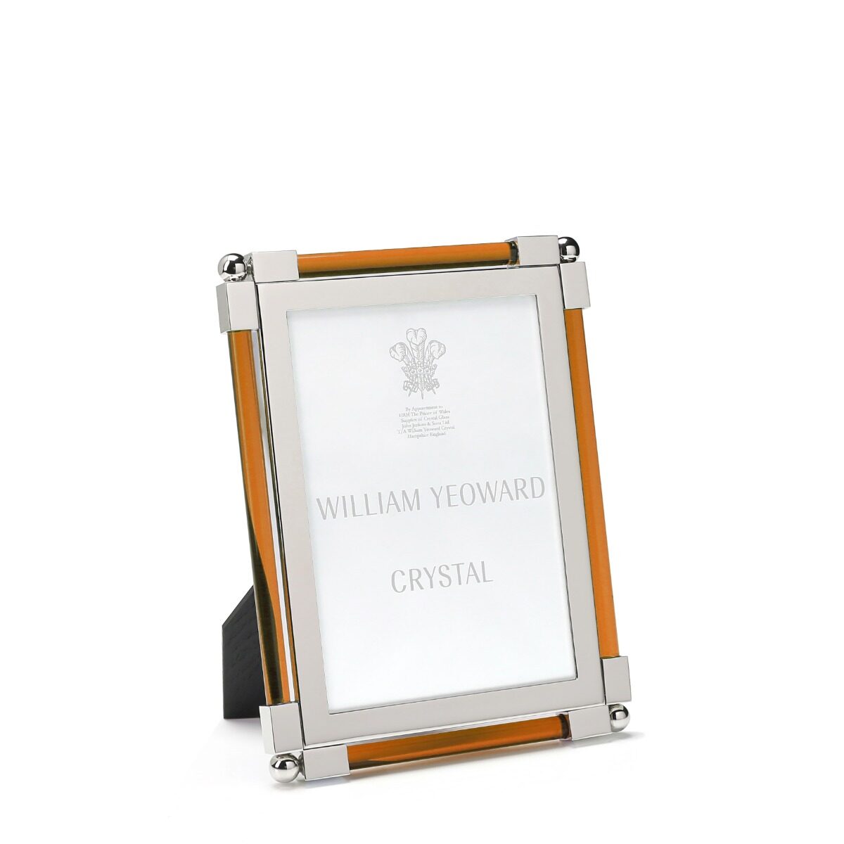 William Yeoward New Classic Amber 5" x 7" in Amber, photo frame, on a white background
