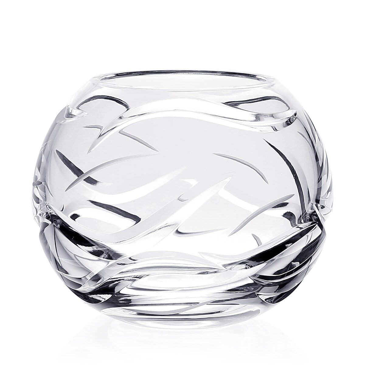 William Yeoward Oceania Rose Bowl 4¾" / 120mm, handmade crystal, on a white background