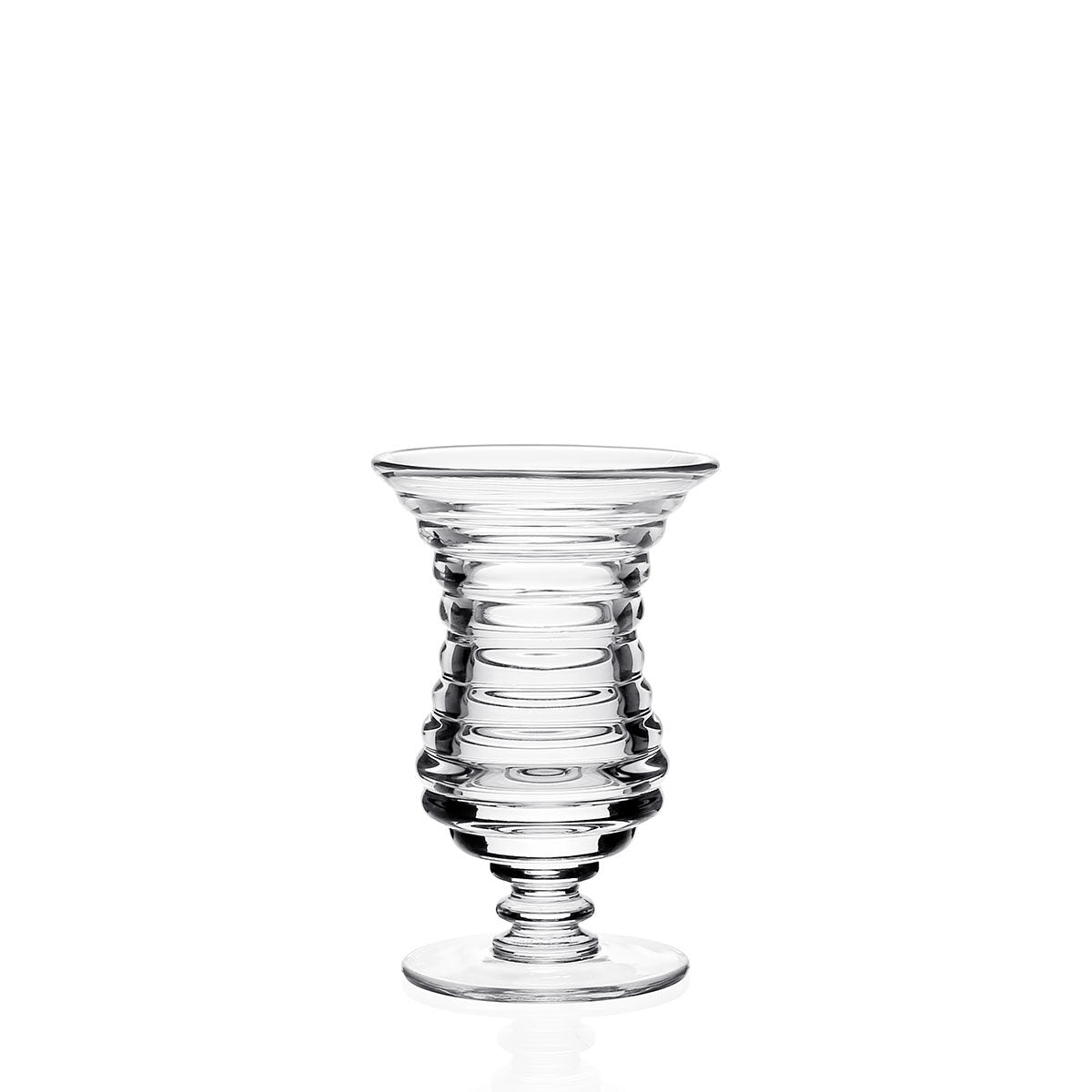 William Yeoward Ripples Footed Vase 4¾" / 120mm, handmade crystal, on a white background