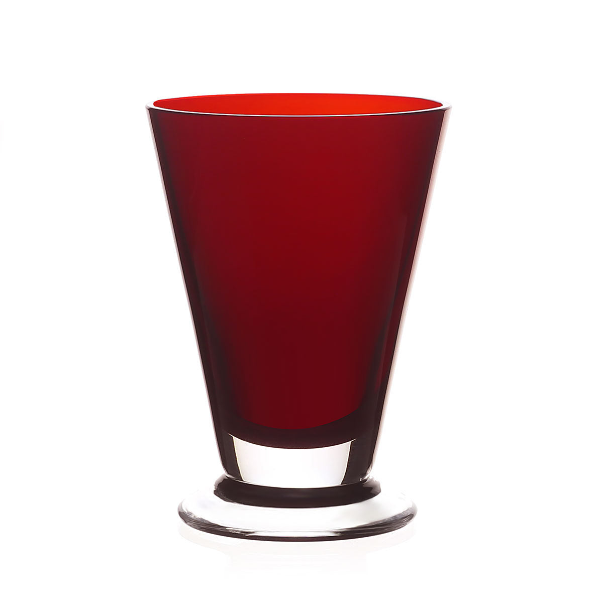William Yeoward Scarlet Fanny Old Fashioned Tumbler in Scarlet, handmade crystal, on a white background