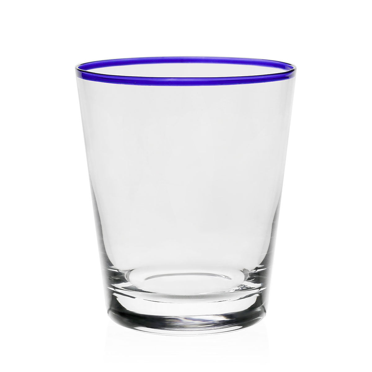 William Yeoward Siena Cocktail Tumbler Blue in Blue, handmade crystal, on a white background