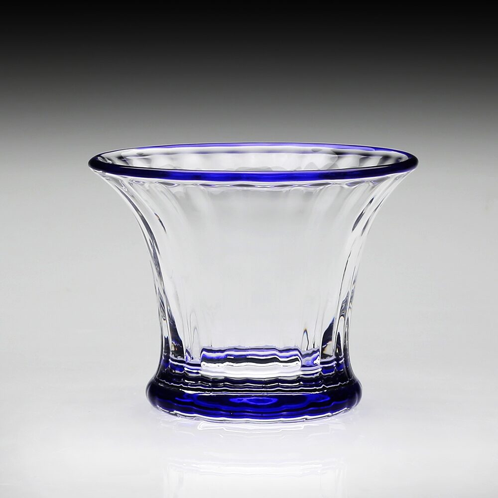 William Yeoward Siena Mini Vase / Sorbet Blue in Blue, handmade crystal, detail view