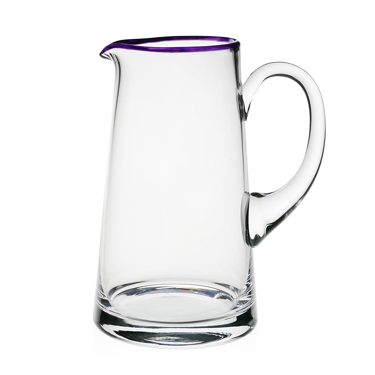 William Yeoward Siena Pitcher Amethyst in Amethyst, handmade crystal, on a white background