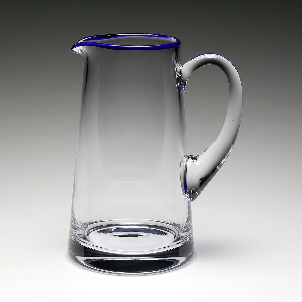 William Yeoward Siena Pitcher Blue in Blue, handmade crystal, detail view