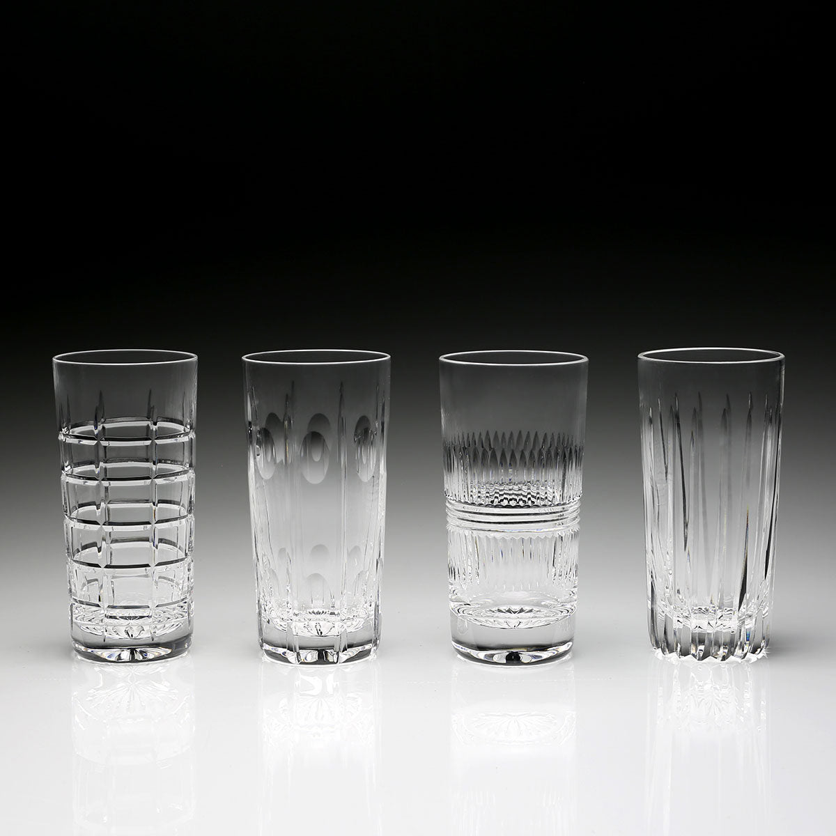 William Yeoward Skye Gift Set of 4 Highball Tumblers, handmade crystal, detail view