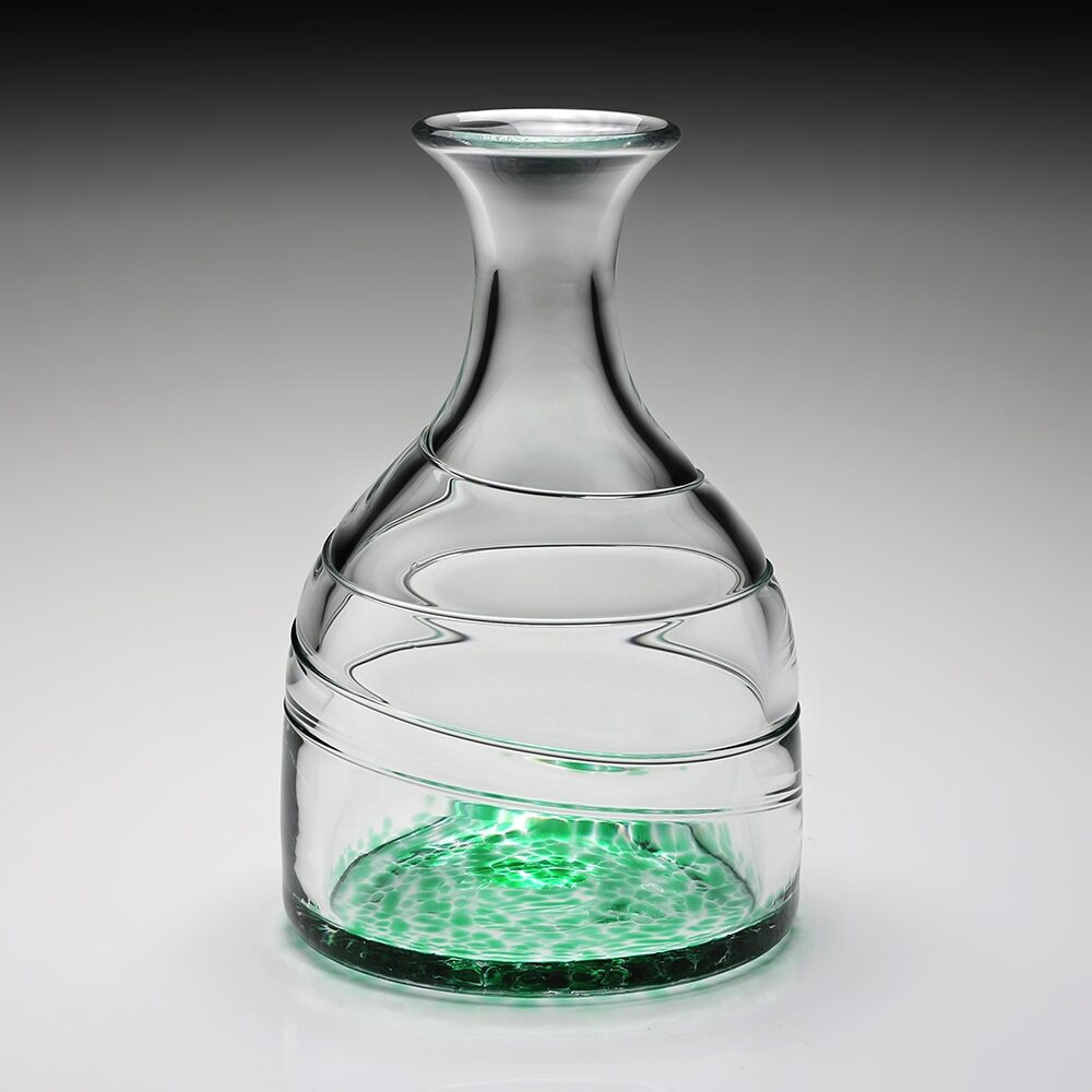 William Yeoward Vanessa Carafe Forest Green in Forest Green, handmade crystal, detail view