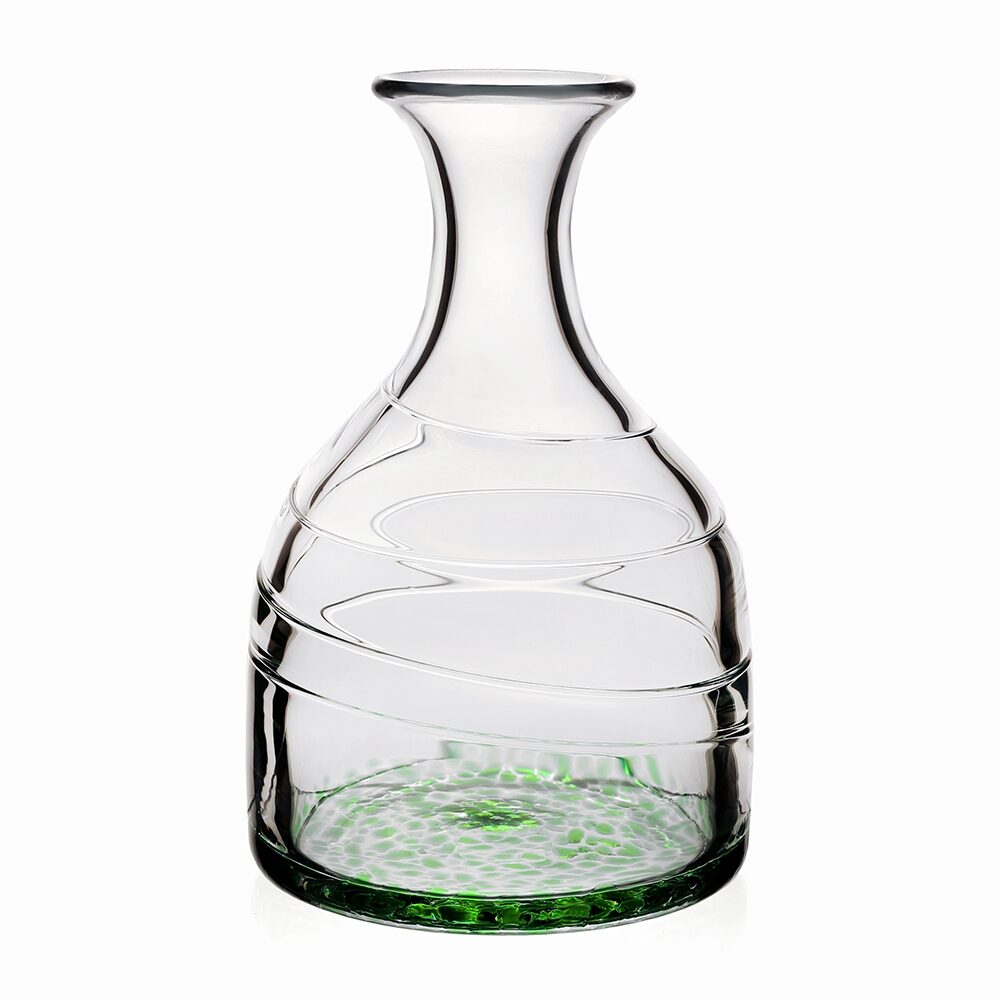 William Yeoward Vanessa Carafe Forest Green in Forest Green, handmade crystal, on a white background