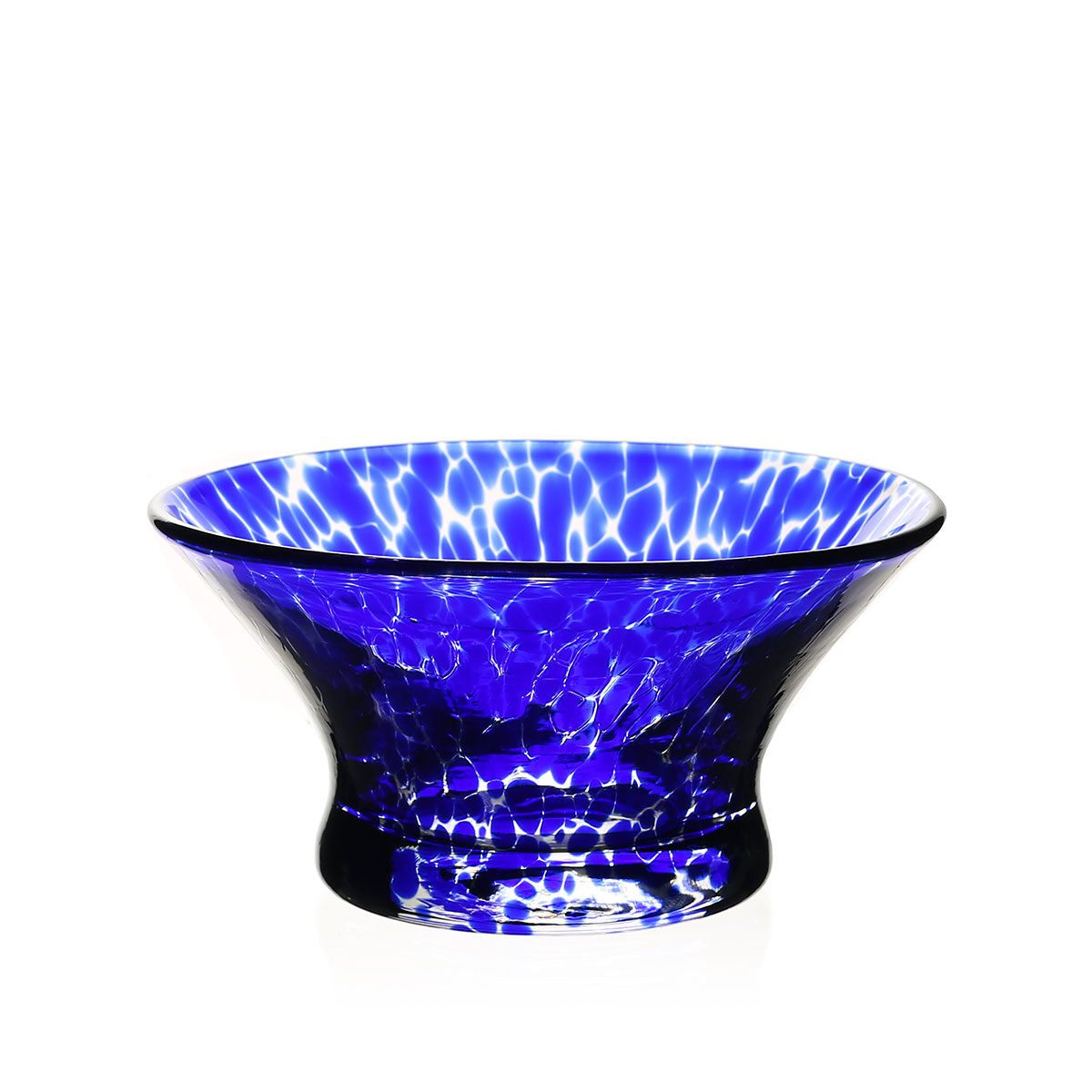 William Yeoward Vanessa Nut Bowl Sicilian Blue in Sicilian Blue, handmade crystal, on a white background