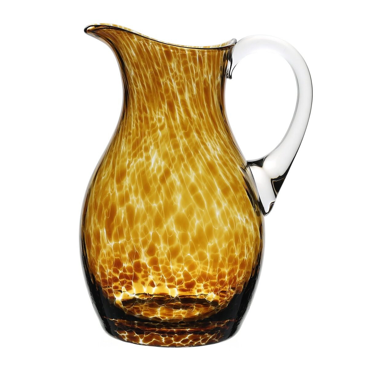 William Yeoward Vanessa Pitcher Tortoise 3 Pint / 1800ml in Tortoise, handmade crystal, on a white background